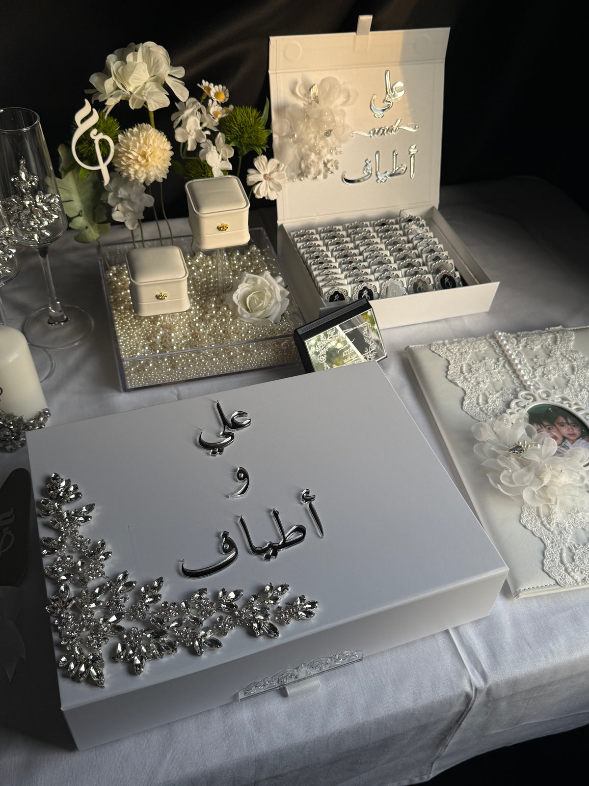 A4 Nikkah bundle - wedding folder - personalised nikkah nama booklet with rhinestones - certificate holder - feather pen