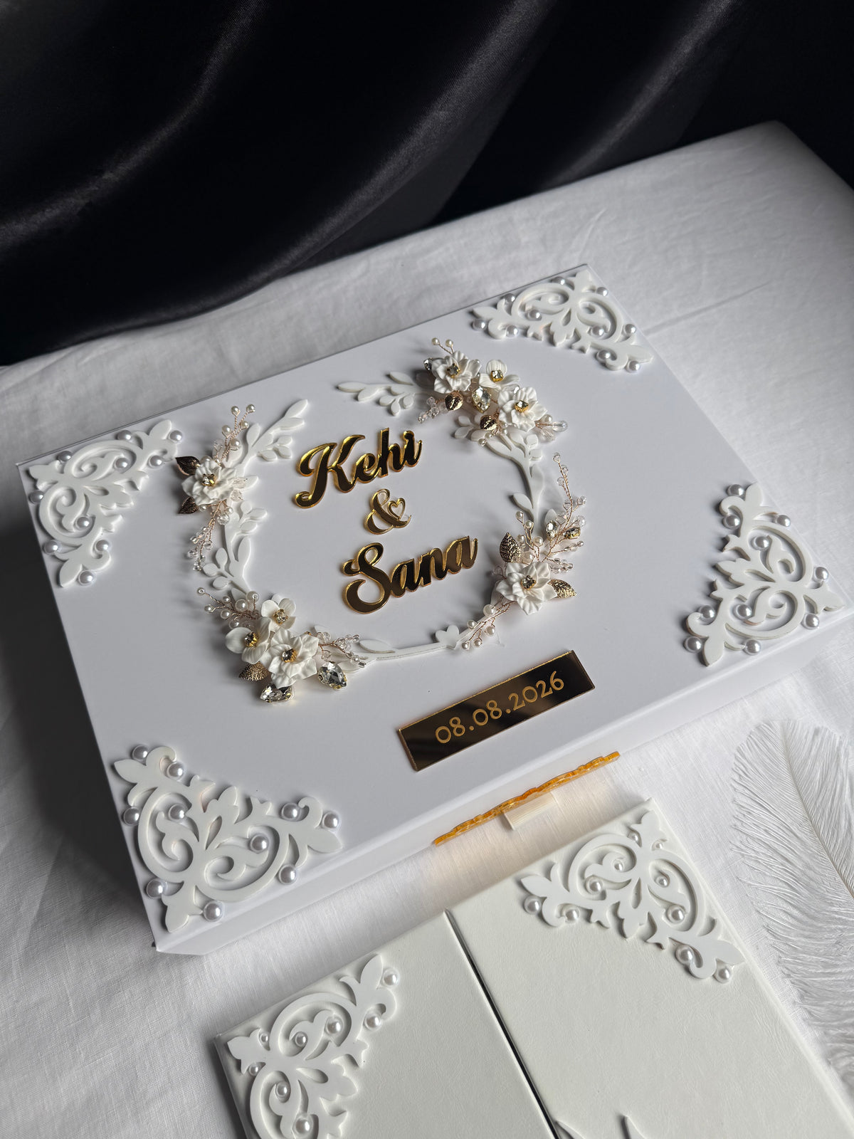 A4 Nikkah bundle - wedding folder - thumb plaque - ring tray - feather pen