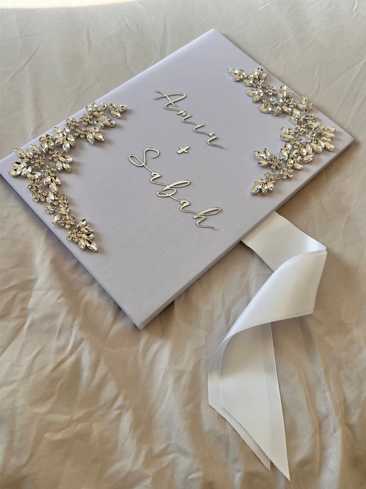 A4 Nikkah booklet - personalised wedding velvet folder - certificate holder - rhinestones