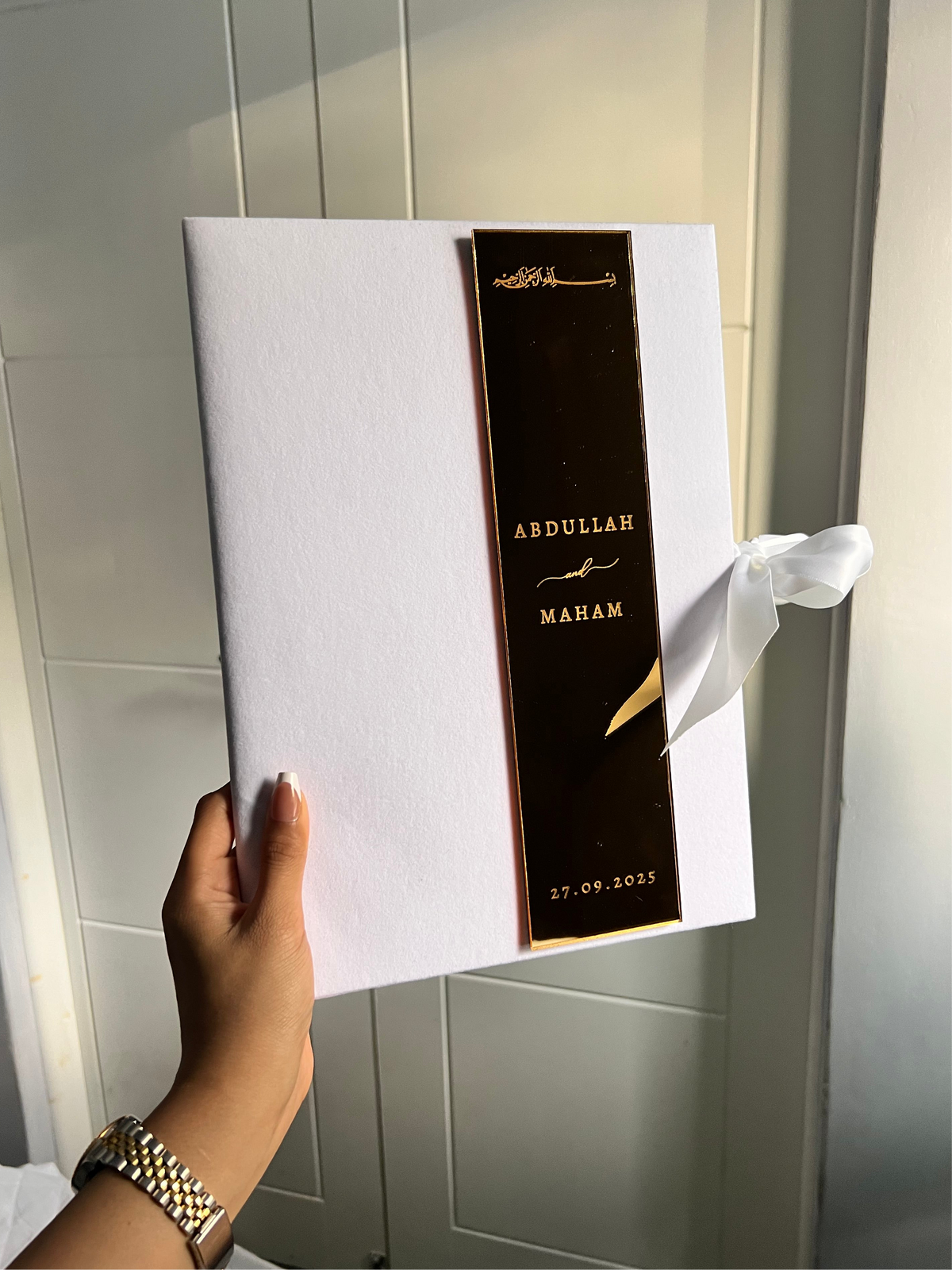 A4 Nikkah booklet - personalised wedding velvet folder - a4 certificate holder