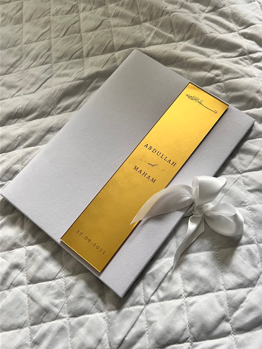 A4 Nikkah booklet - personalised wedding velvet folder - a4 certificate holder