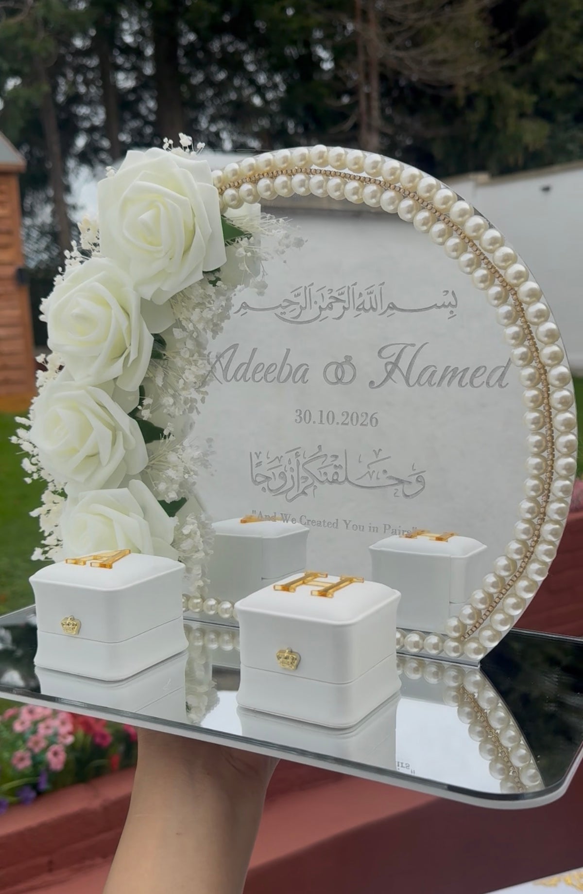 A4 Nikkah bundle - wedding folder - personalised nikkah nama booklet with rhinestones - certificate holder - feather pen