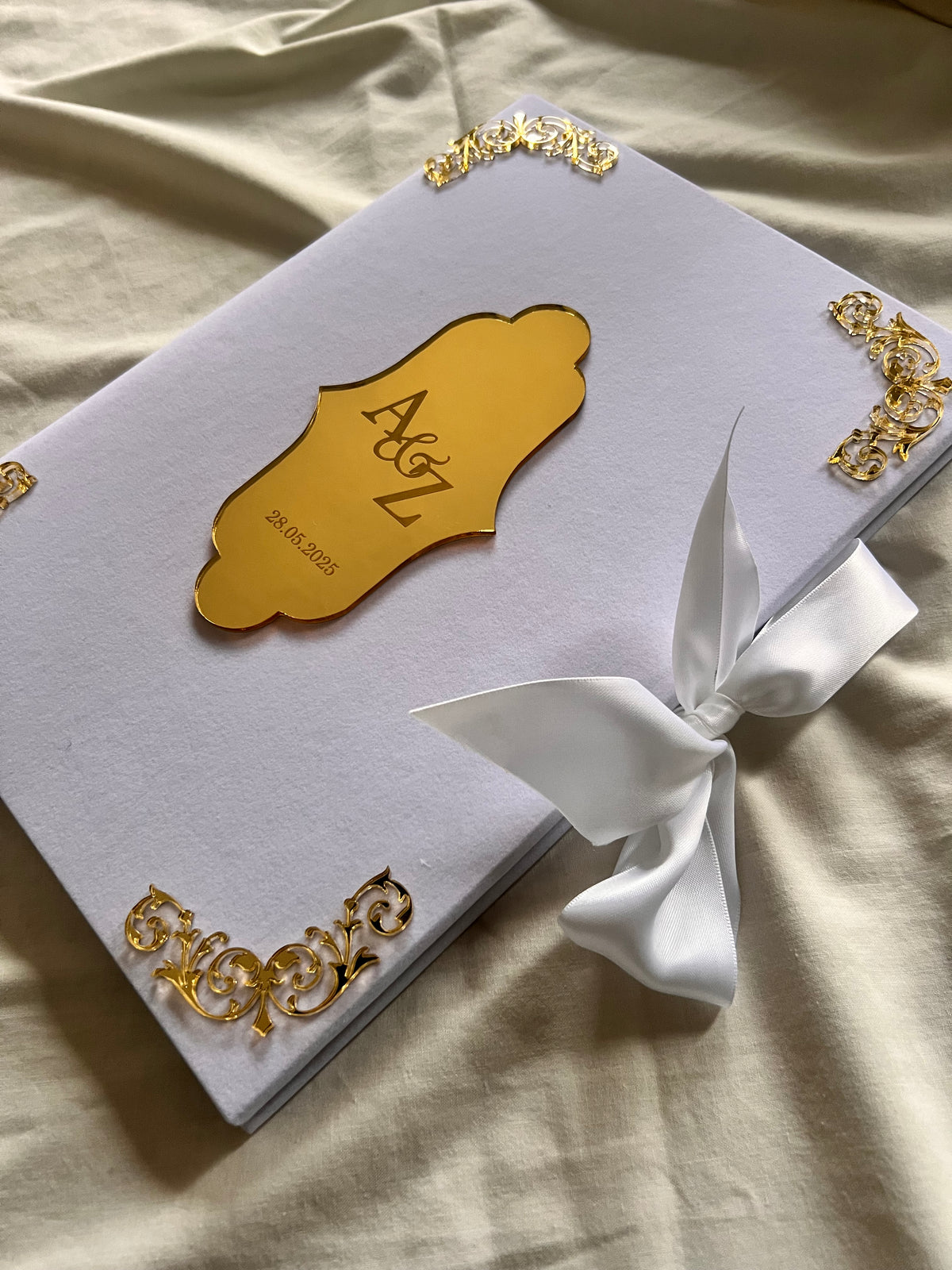 A4 Nikkah booklet - personalised wedding velvet folder - certificate holder