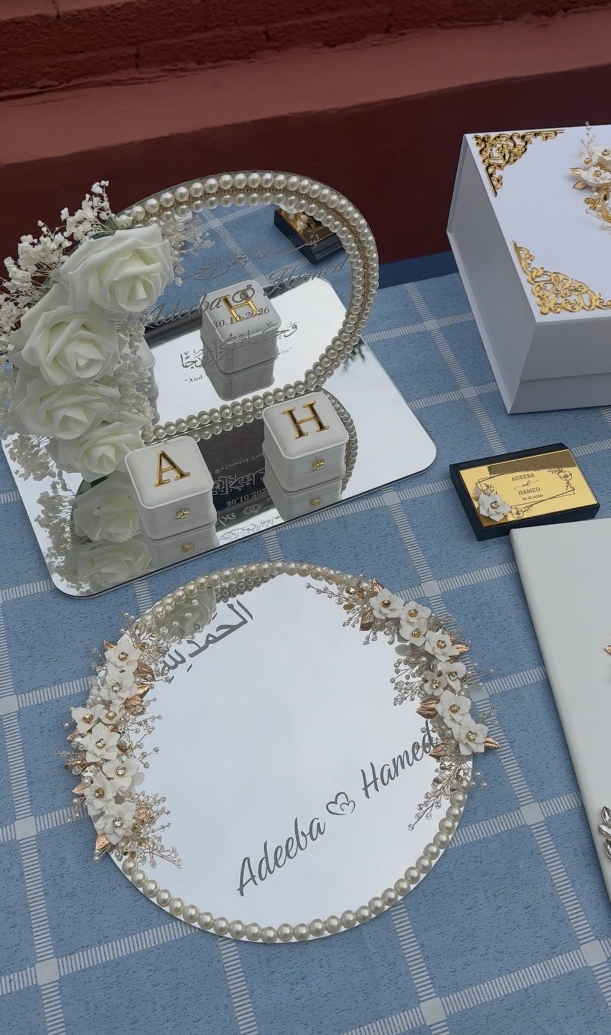 A4 Nikkah bundle - wedding folder - personalised nikkah nama booklet with rhinestones - certificate holder - feather pen