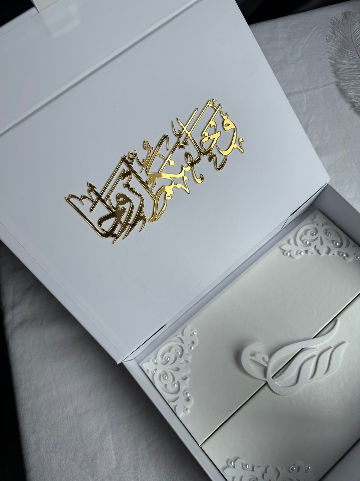 A4 Nikkah bundle - wedding folder - thumb plaque - ring tray - feather pen