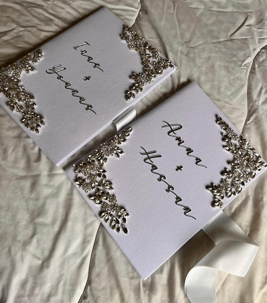 A4 velvet Nikkah booklet - wedding folder - personalised nikkah nama booklet - certificate holder - rhinestones