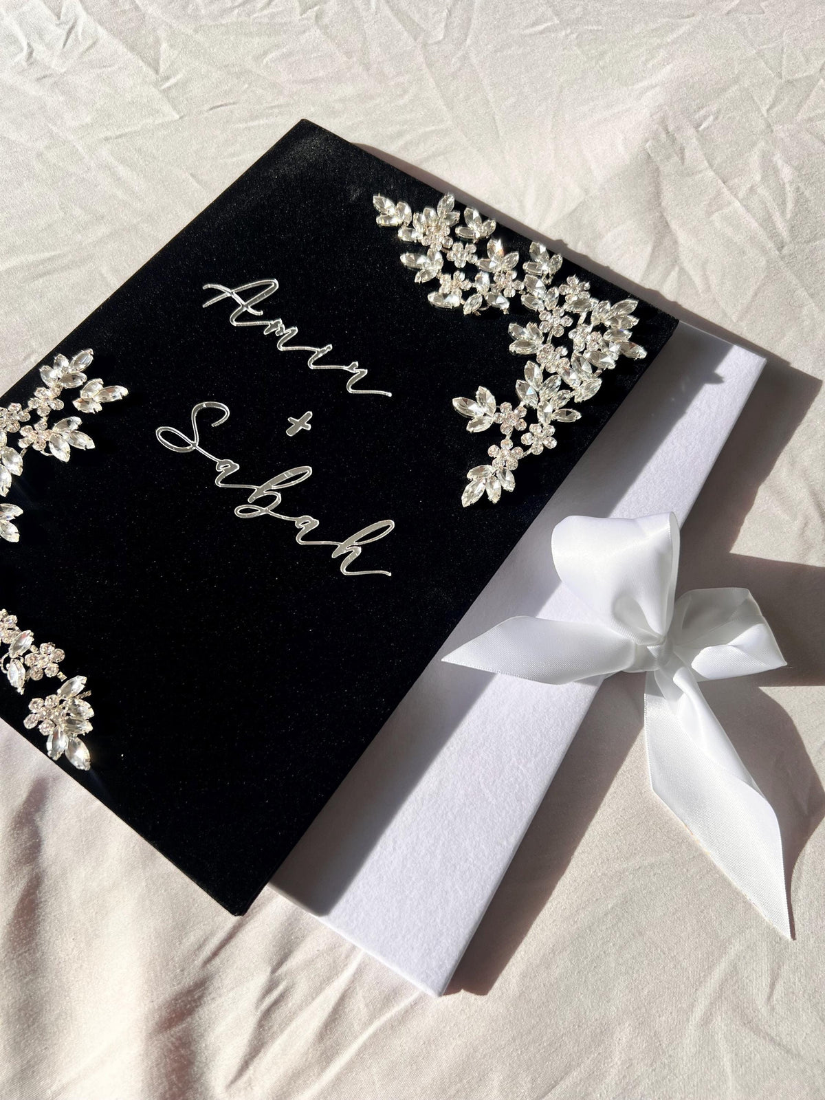 A4 velvet Nikkah booklet - wedding folder - personalised nikkah nama booklet - certificate holder - rhinestones