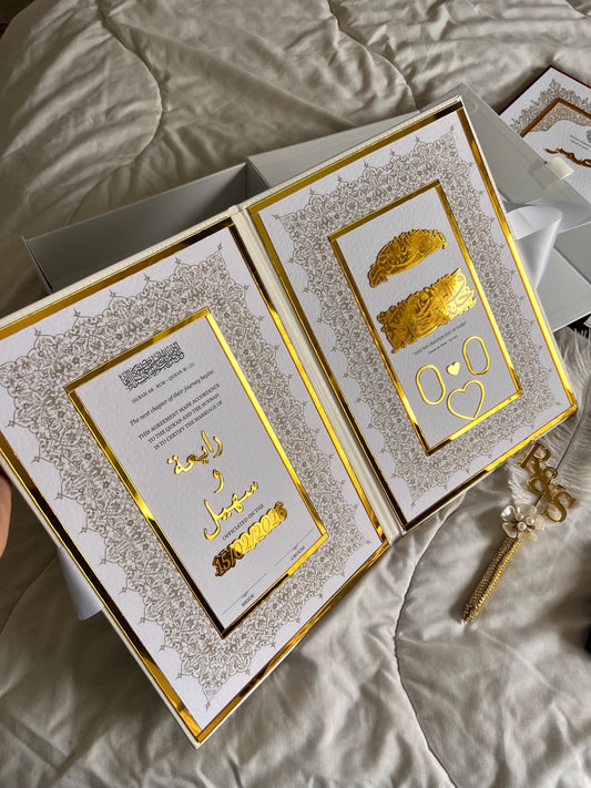 A4 Nikkah Certificate ~ Feather Pen ~ Certificate folder ~ nikkah booklet - nikkah box