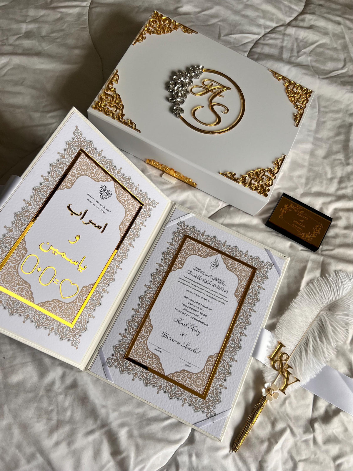 A4 Nikkah Certificate ~ Feather Pen ~ Certificate folder ~ nikkah booklet - nikkah box