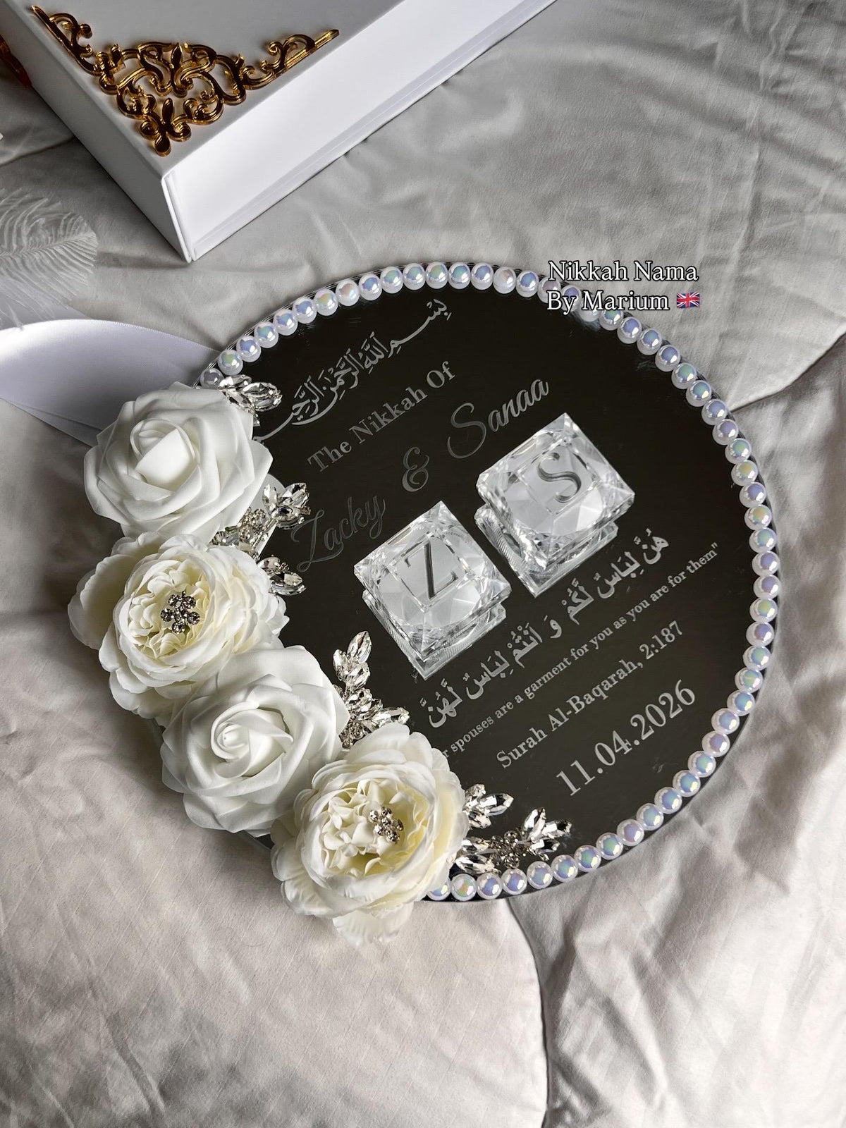 A4 Nikkah Certificate ~ Feather Pen ~ Certificate folder ~ silver nikkah booklet - nikkah box