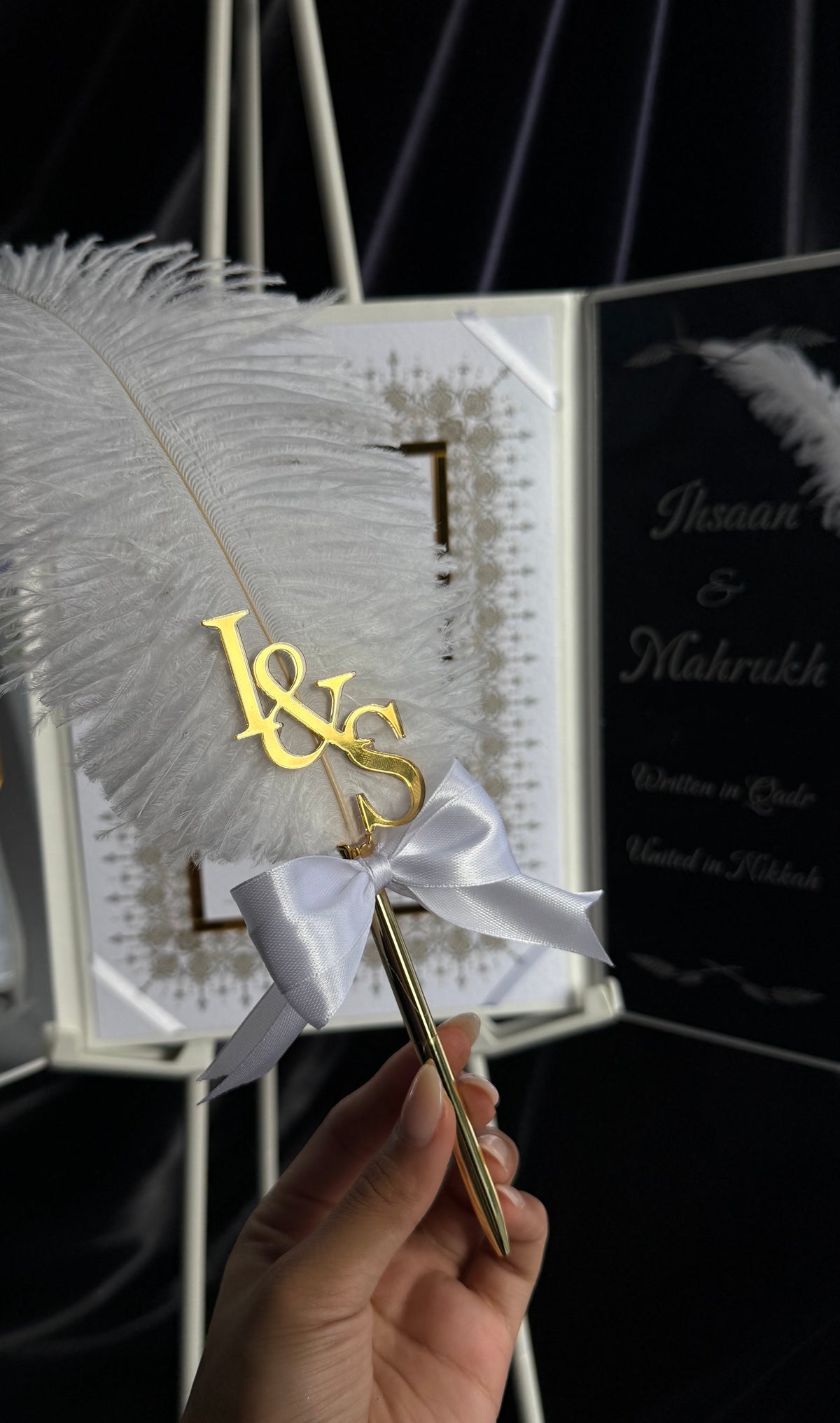 A4 Nikkah booklet - wedding folder - personalised nikkah nama booklet - certificate holder - feather pen