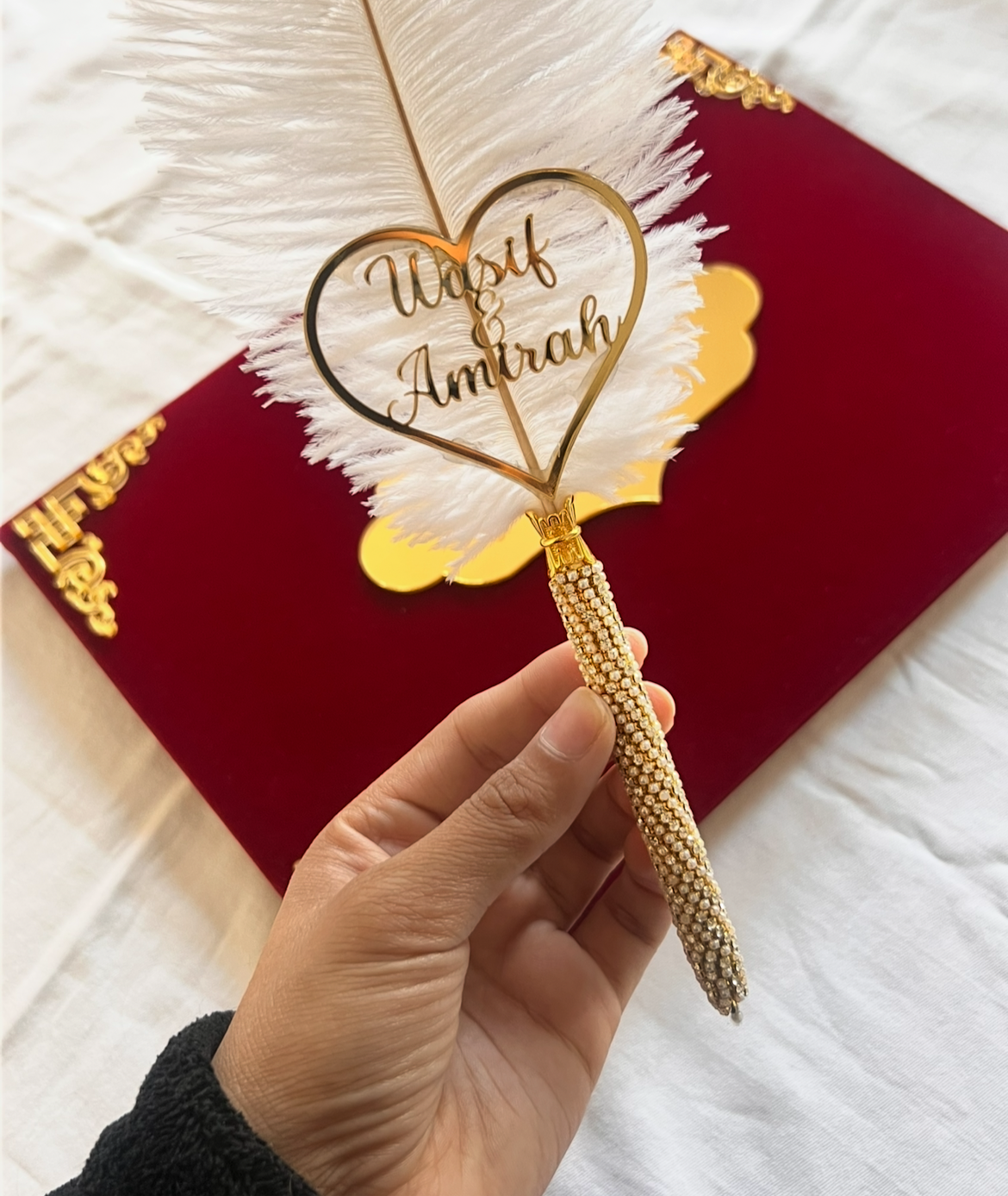 A4 booklet set - personalised wedding velvet folder - certificate holder