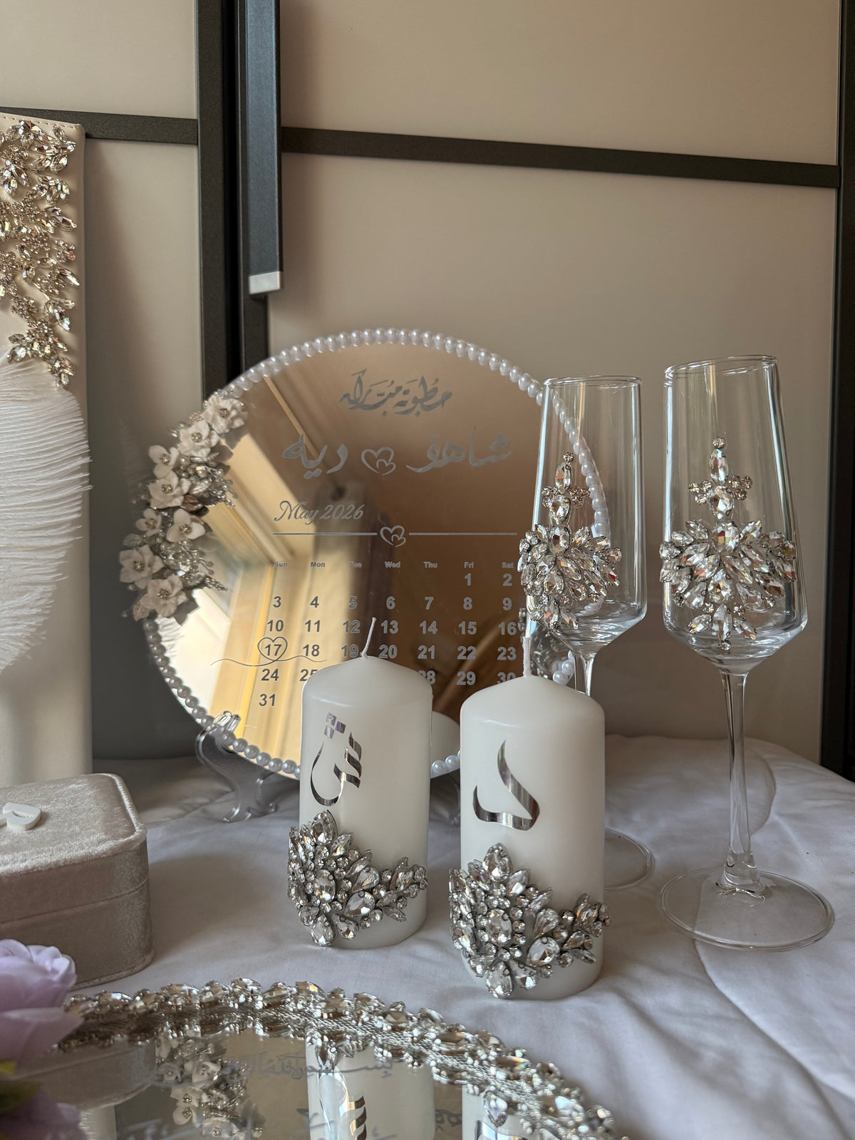 A4 Nikkah bundle - wedding folder - personalised nikkah nama booklet with rhinestones - certificate holder - feather pen